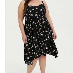 Torrid Black Floral Challis Sundress NWT Size 1